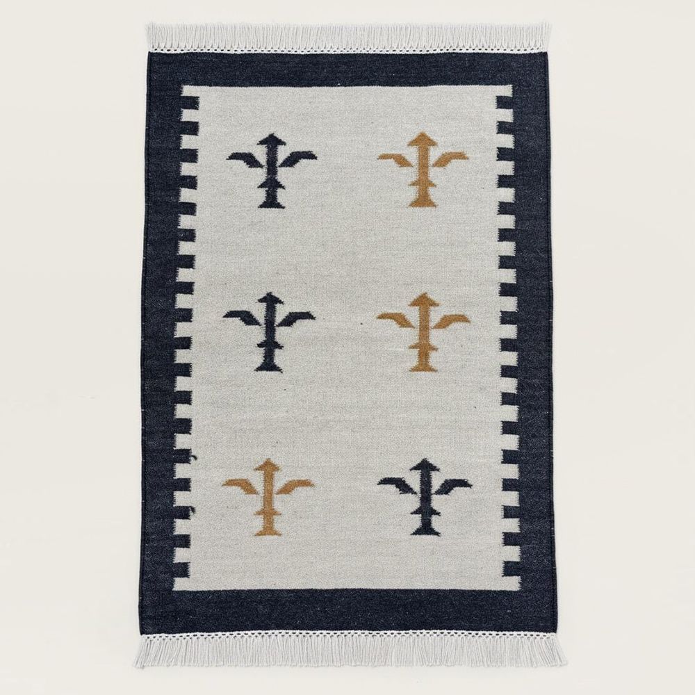 Handmade Multicolor Wool Vintage Dhurrie For Living